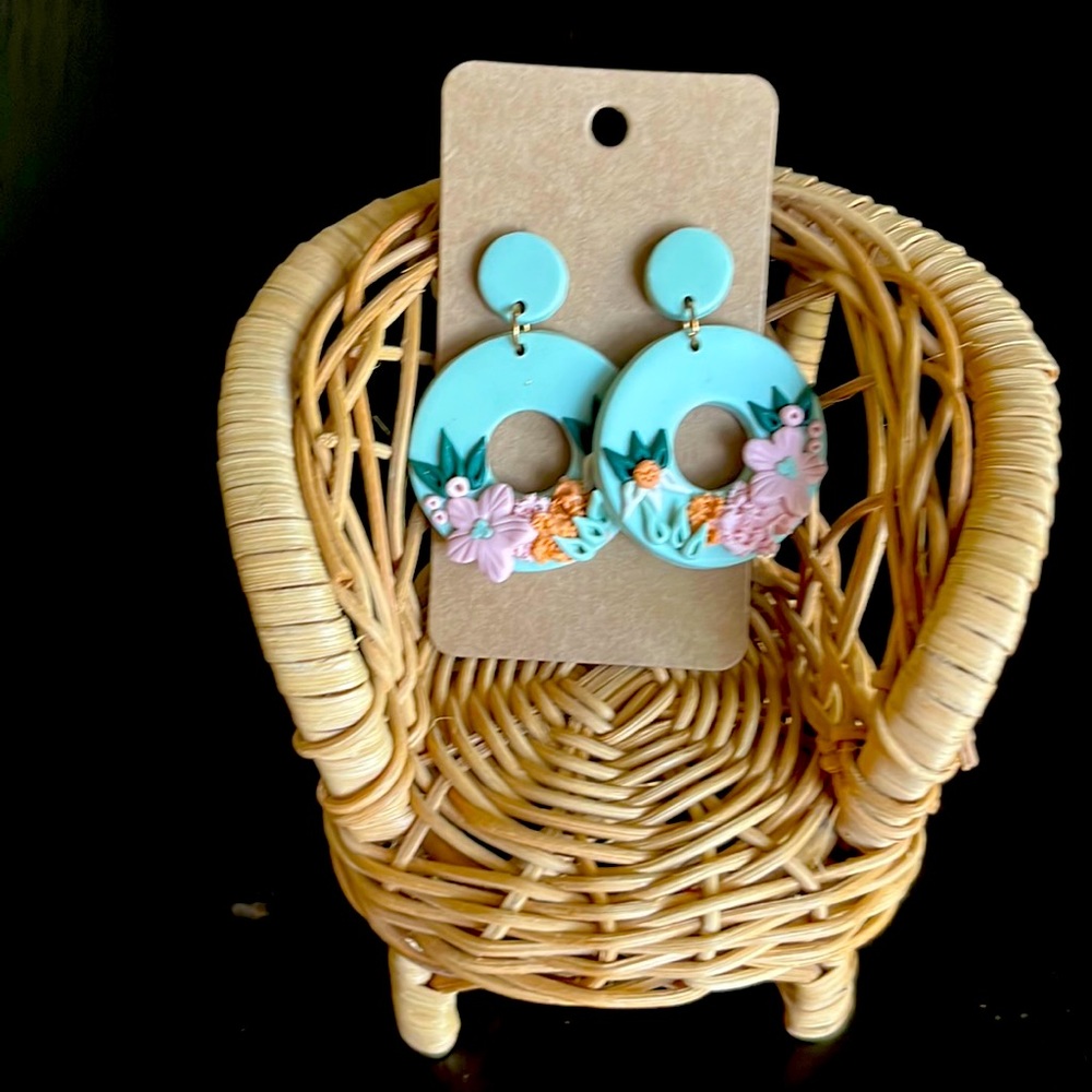 Trendy polymer clay statement earrings!